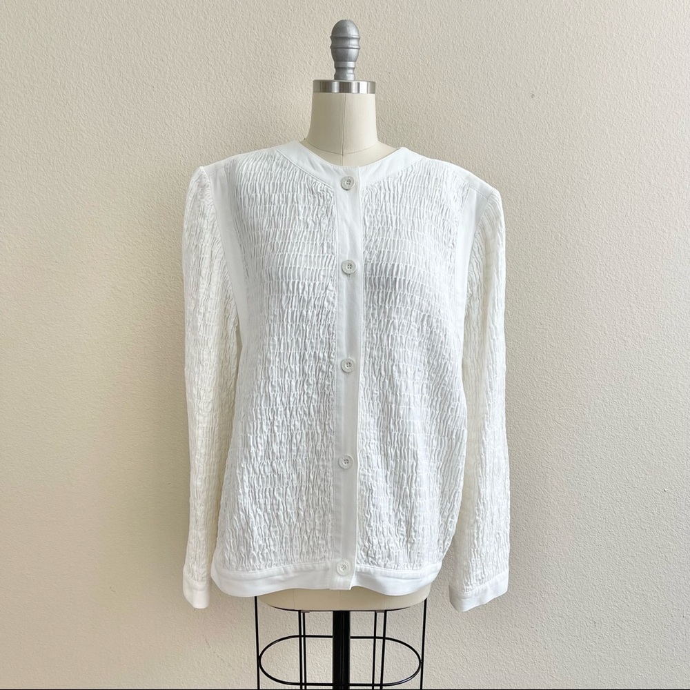 Vintage Gene Ewing Bis White Wrinkled Cotton Jacket